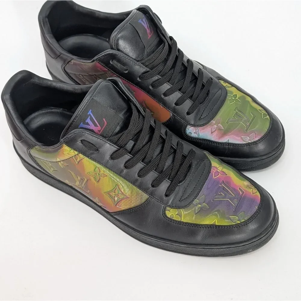 Louis Vuitton Men's Black and Multicolor Sneakers - Picture 7 of 8